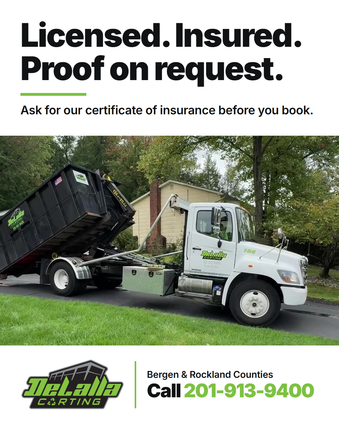 image of Dumpster being delivered