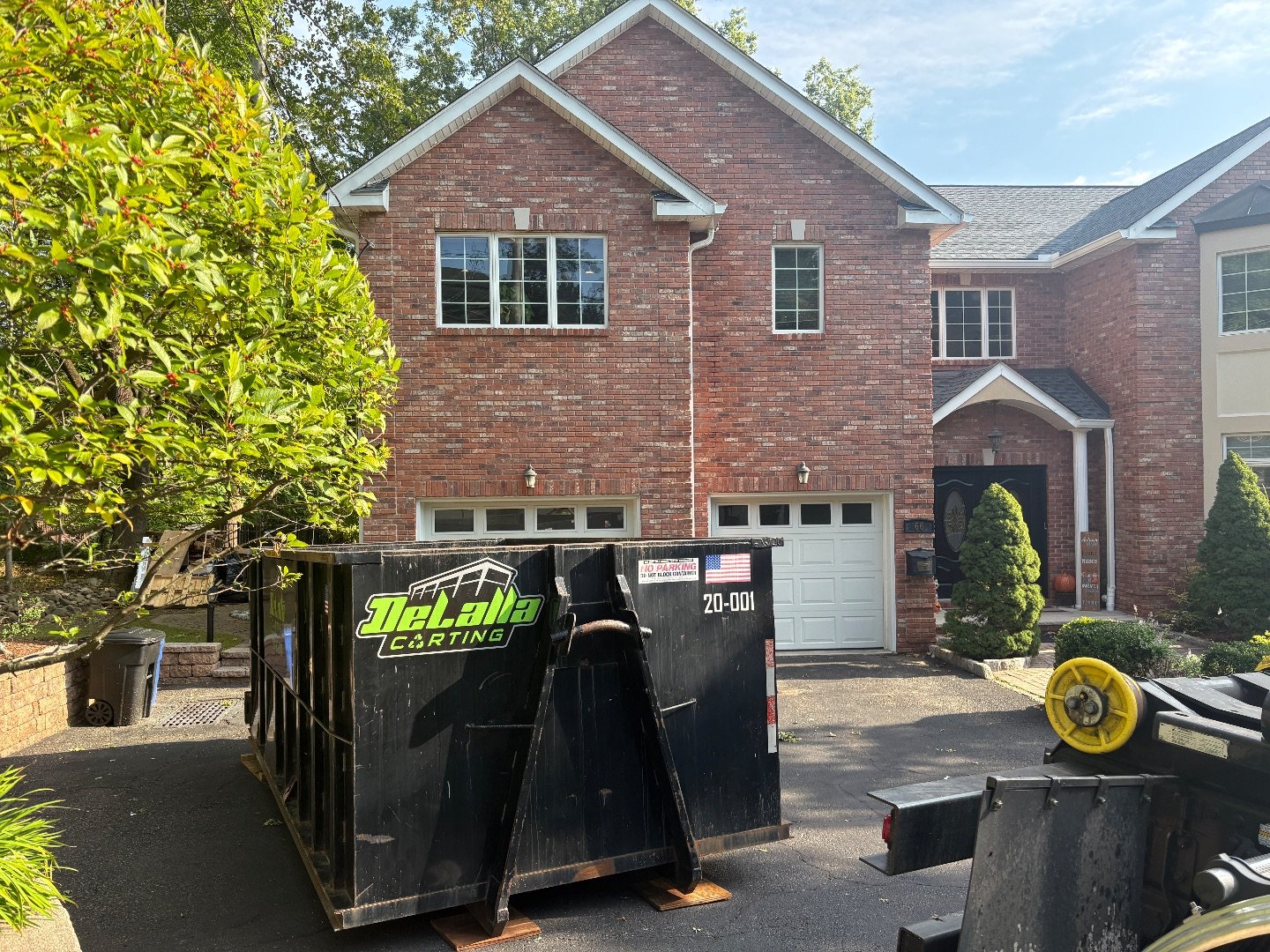 20 yard dumpster dropped in Old Tappan, NJ for roofing job.