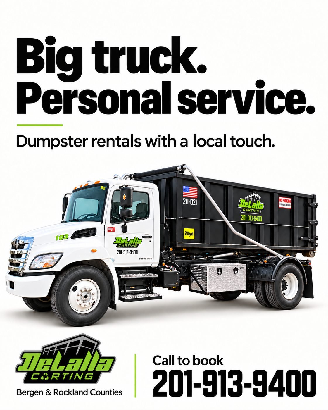Tackling a cleanout or project that needs room for debris?

DeLalla Carting’s 12-yard dumpster rental is $550 for up to 2,000 lbs of debris and up to 14 days. Driveway cleanup is included.

Call 201-913-9400 for clear expectations from a local business.

#RocklandCountyNY #DumpsterRental #Cleanout #HomeProject #Contractor